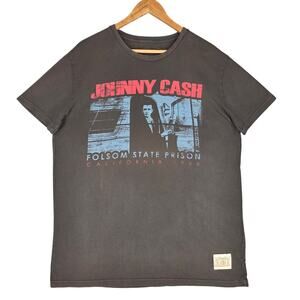 LUCKY BRAND JIM MARSHALL JOHNNY CASH FOLSOM PRISON TEE – MEN’S L – GRAY – COTTON